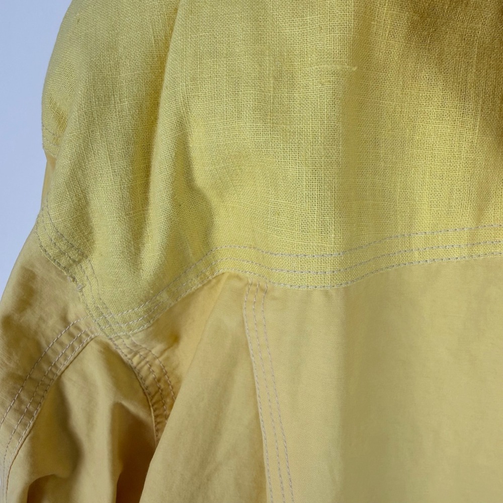 J.L. Colebrook Women's M Yellow Hooded Utility Jacket Mixed Media Gorpcore - Picture 8 of 13